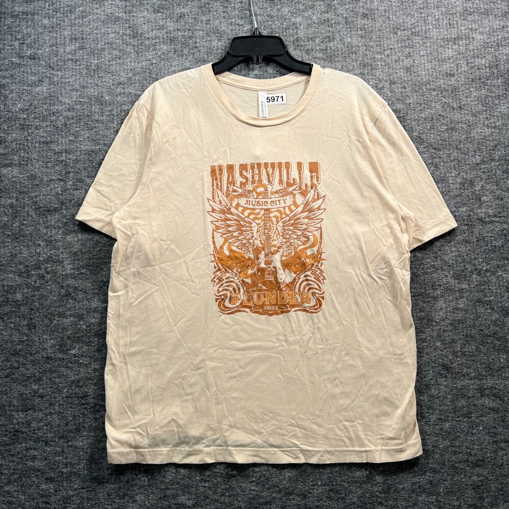 Bella Canvas Nashville Music City Plunder 2023 Graphic T-Shirt Beige XL